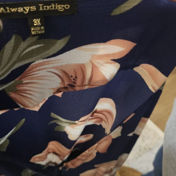 Always Indigo Floral Maxi Dress - Picture 3 of 3